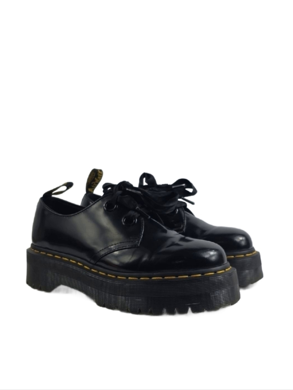 Dr. Martens Holly Black Patent Leather  Platform Women's Shoes Size 9